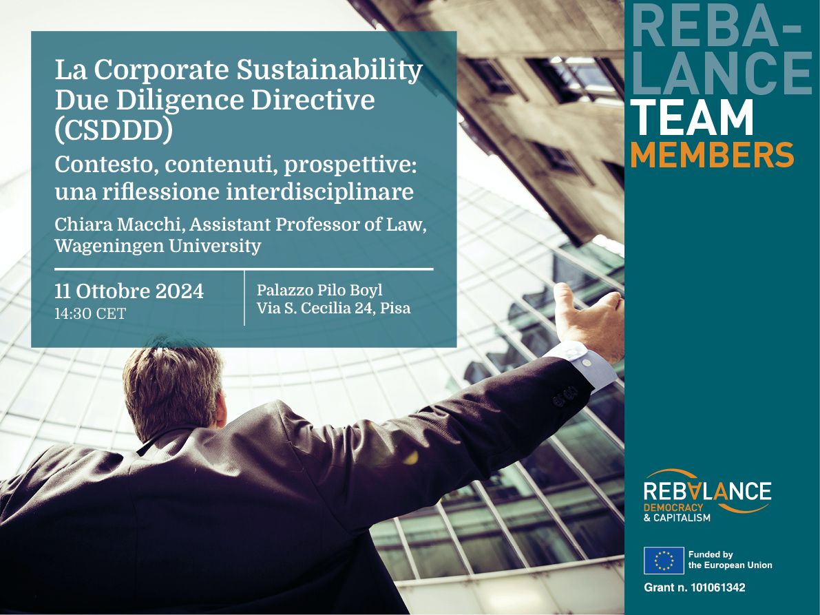 La Corporate Sustainability Due Diligence Directive (CSDDD). Contesto, contenuti, prospettive: una riflessione interdisciplinare